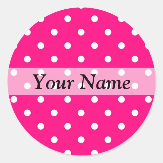 Pink-Polka-Punktmuster Runder Aufkleber (Vorderseite)