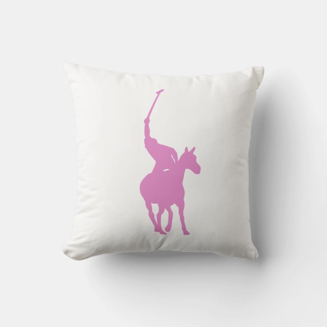 Pink Polo Player Pillow Kissen (Vorderseite)