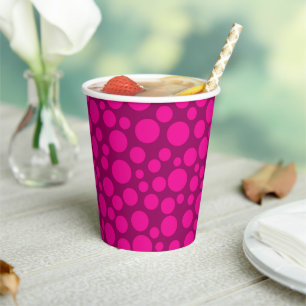 Pink Polska dot paper plate Pappbecher