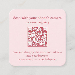 Pink Pomegranate Fall Brautparty QR Code UAWG Begleitkarte