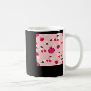 Pink Pomegranate Fruchtkirsche Floral Daisy Sticke Kaffeetasse