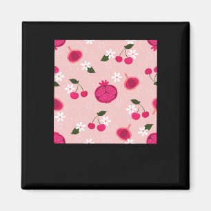 Pink Pomegranate Fruchtkirsche Floral Daisy Sticke Magnet