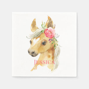 Pink Pony Baby Dusche Serviette