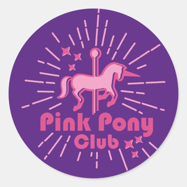 Pink Pony Club Runder Aufkleber (Vorderseite)