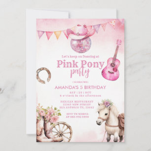 Pink Pony Party Country Western Girl Birthday Einladung