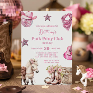Pink Pony Partys Cowgirl Feier Geburtstag Einladung