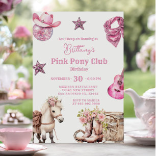 Pink Pony Partys Cowgirl Feier Geburtstag Einladung