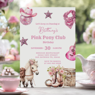 Pink Pony Partys Cowgirl Feier Geburtstag Einladung
