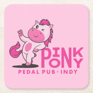 Pink Pony Pedal Pub - Rosa Untersetzer