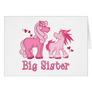 Pink Ponys Big Sister Blank Karte