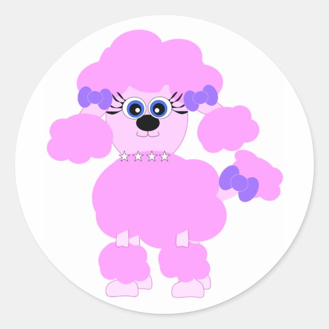 Pink Poodle Aufkleber (Vorderseite)