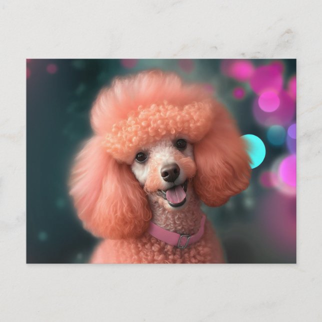 Pink Poodle Cheer Postkarte (Vorderseite)