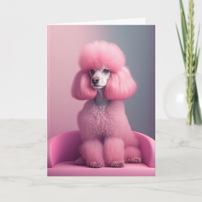 PINK POODLE DOG NOTECARDS (Vorderseite)