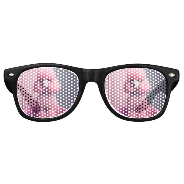 PINK POODLE DOG SUNGLASSES FUN-Brille! Partybrille (Vorderseite)