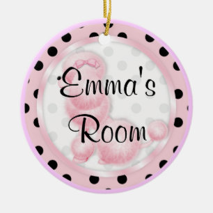 Pink Poodle Door Hanger Ornament