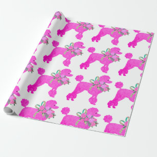 Pink Poodle Fun Geburtstagsparty Geschenkpapier
