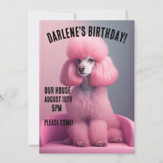 PINK POODLE GEBURTSTAG CUSTOM Party Einladungen