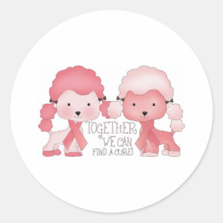 Pink Poodle Gemeinsam finden wir ein Heilmittel Runder Aufkleber