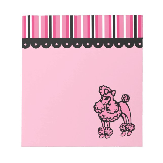 Pink Poodle Notepad Notizblock (Vorderseite)