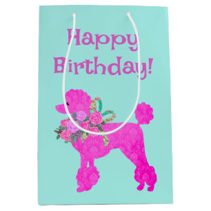 Pink Poodle Party Personalisierte Geschenktasche Mittlere Geschenktüte
