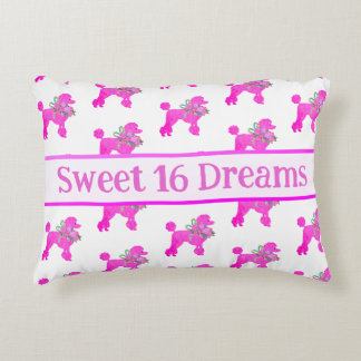 Pink Poodle Personalisiert Dekokissen