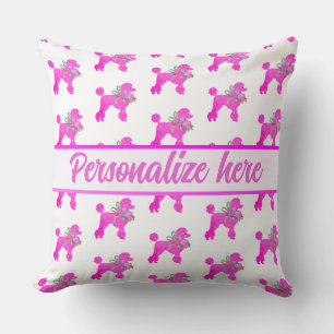 Pink Poodle Personalisiert Kissen