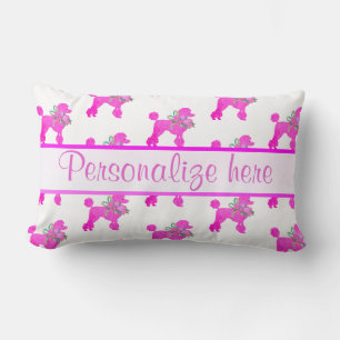 Pink Poodle Personalisiert Lendenkissen
