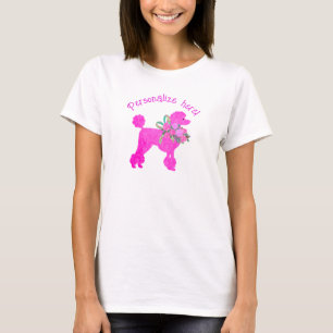 Pink Poodle Personalisierter T - Shirt der Frauen