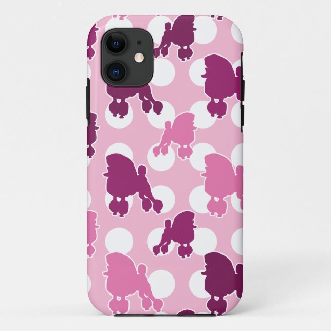 Pink Poodle Polka Dot Case-Mate iPhone Hülle (Rückseite)