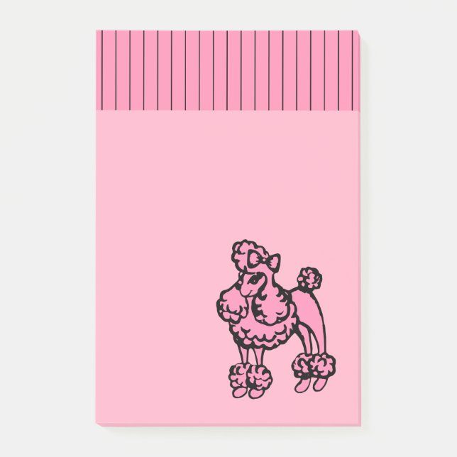 Pink Poodle Post It Notizen (Vorderseite)
