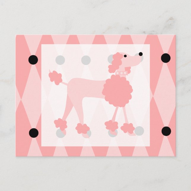 Pink Poodle Postkarte (Vorderseite)