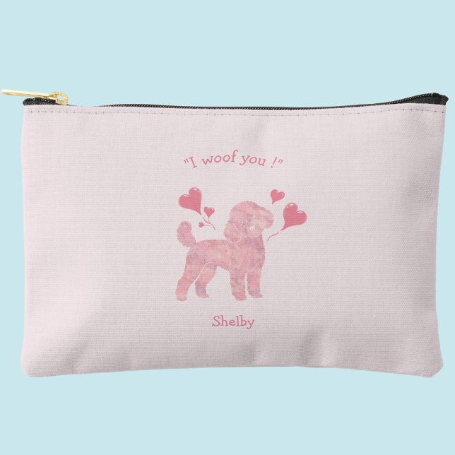 Pink Poodle Pouch | Custom Dog Mom Accessory Bag Zubehörtasche (Von Creator hochgeladen)