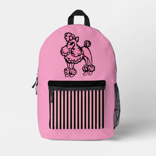 Pink Poodle Rucksack (Vorderseite)