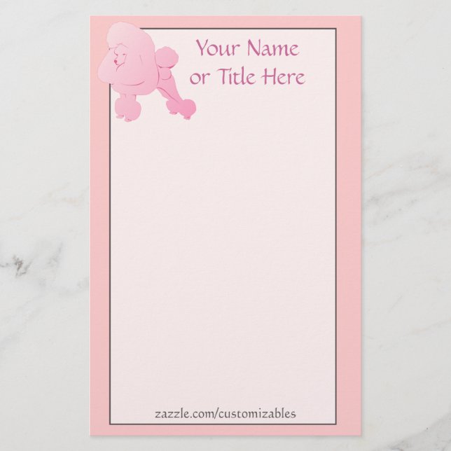 Pink Poodle Stationery Briefpapier (Vorderseite)