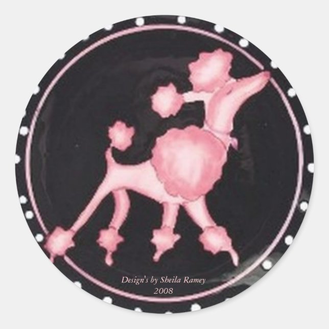 Pink Poodle Sticker (Vorderseite)