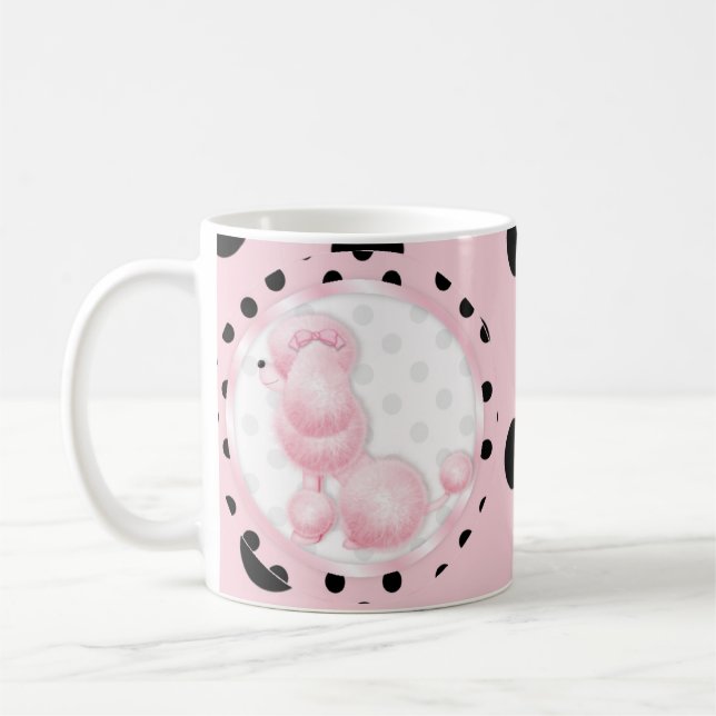 Pink Poodle Tasse Cup Pink Polka Dot (Links)