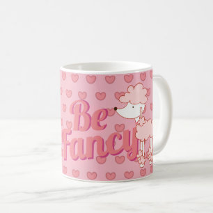 Pink Poodle und Herz Extravagant sein Kaffeetasse