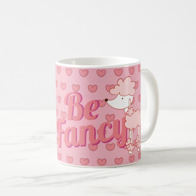 Pink Poodle und Herz Extravagant sein Kaffeetasse (VorderseiteRechts)