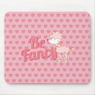 Pink Poodle und Herz Extravagant sein Mousepad