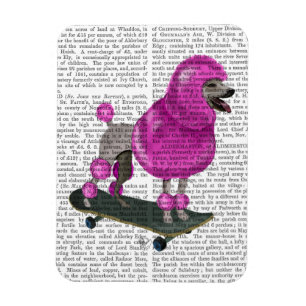 Pink Poodle und Skateboard Magnet