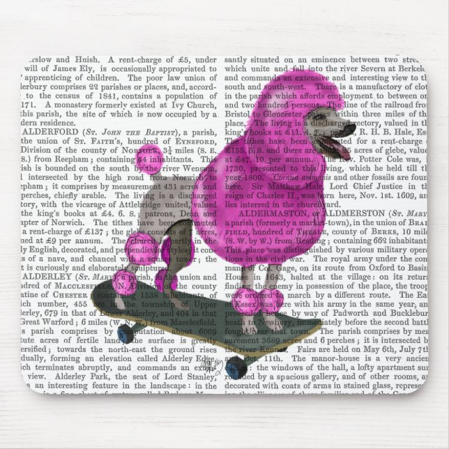 Pink Poodle und Skateboard Mousepad (Vorne)