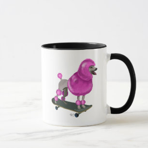 Pink Poodle und Skateboard Tasse