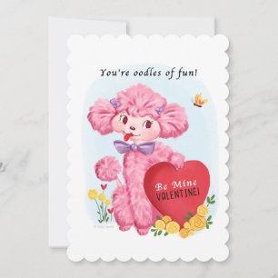 Pink Poodle Vintag Valentine Feiertagskarte
