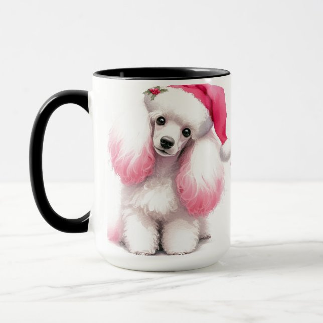 Pink Poodle Weihnachts-Tasse-Cup Tasse (Links)