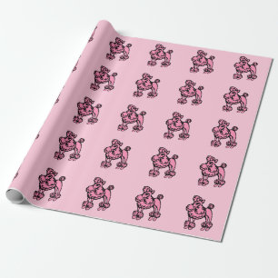 Pink Poodles Wrapping Paper Geschenkpapier