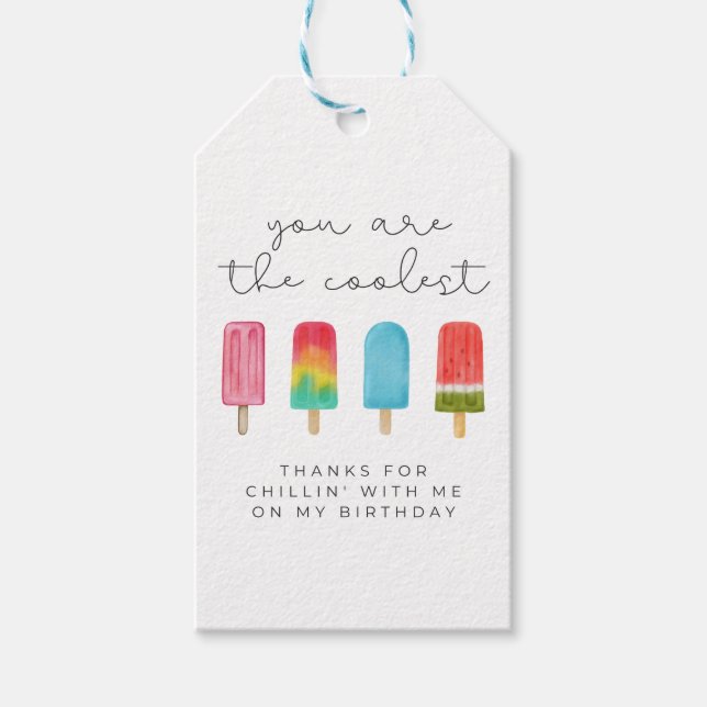 Pink Pool Kälte Geburtstagsparty Gefallen Geschenkanhänger (Vorderseite)