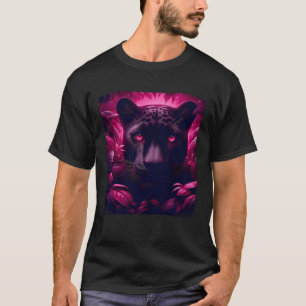 Pink Pop Art Panther Dschungelkatze Schwarzlicht V T-Shirt