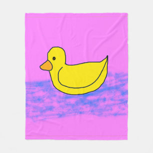 Pink Popcorn Anime Ducky Fleece Blanket