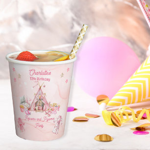Pink Popcorn und Pajamas Slumber Geburtstagsparty Pappbecher