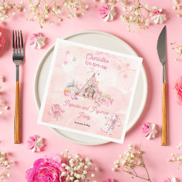 Pink Popcorn und Pajamas Slumber Geburtstagsparty Serviette